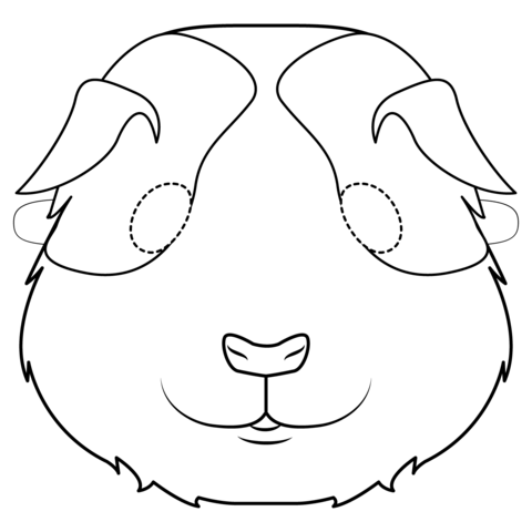 Guinea Pig Mask Coloring Page